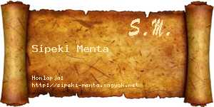 Sipeki Menta névjegykártya